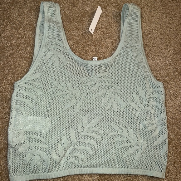 Madewell Light Green Textured Tank Top - Picture 4 of 4